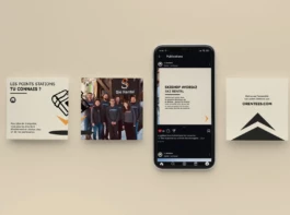 Création des reseaux sociaux pour l'identité visuelle de O'rentees Post, caroussel 