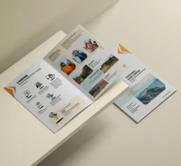 Brochure, éco-conçue pour l'identité visuelle O'rentees, Format A4 ouvert 