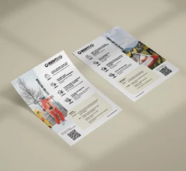 Flyer, éco-conçue pour l'identité visuelle O'rentees, Format A4 