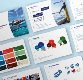 Charte graphique éco-conçue de l'identité visuelle de Seafoodia 